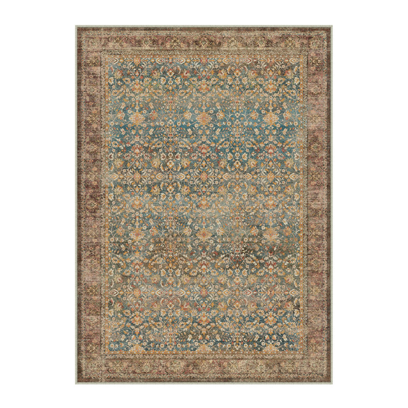 Machine Washable Area Rugs Traditional Living Room Rug With Non-Slip Backing, Rectangle 8' x 10'