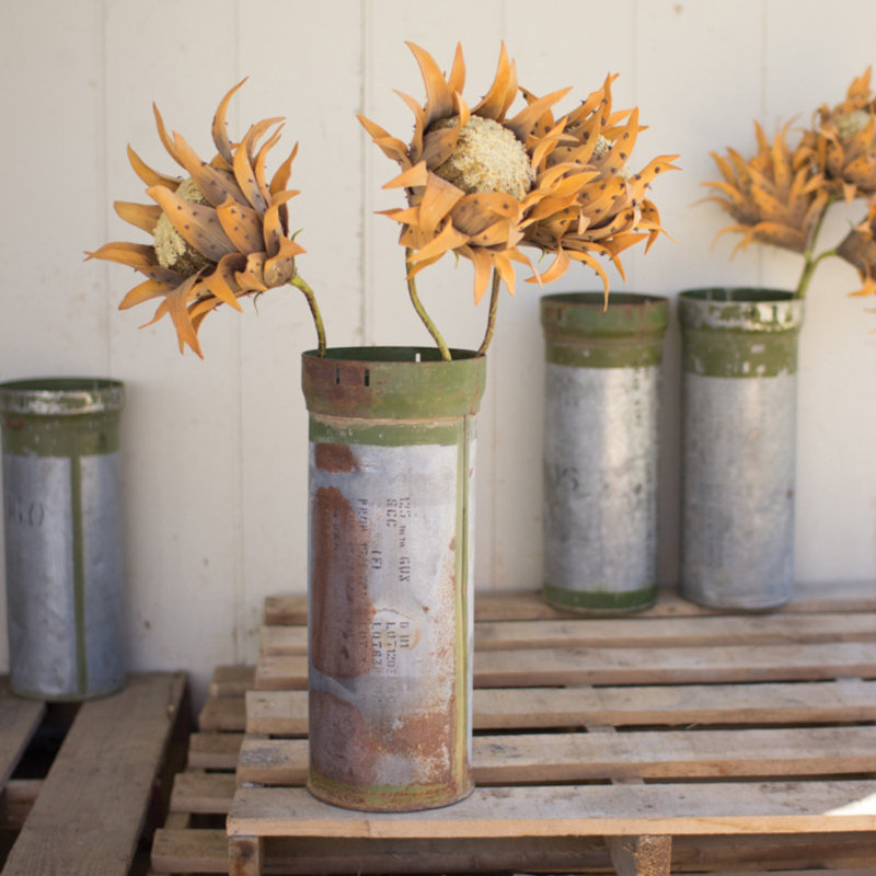Kalalou Reclaimed Military Canister – 18.5"H Decorative Metal Vessel Set of 8