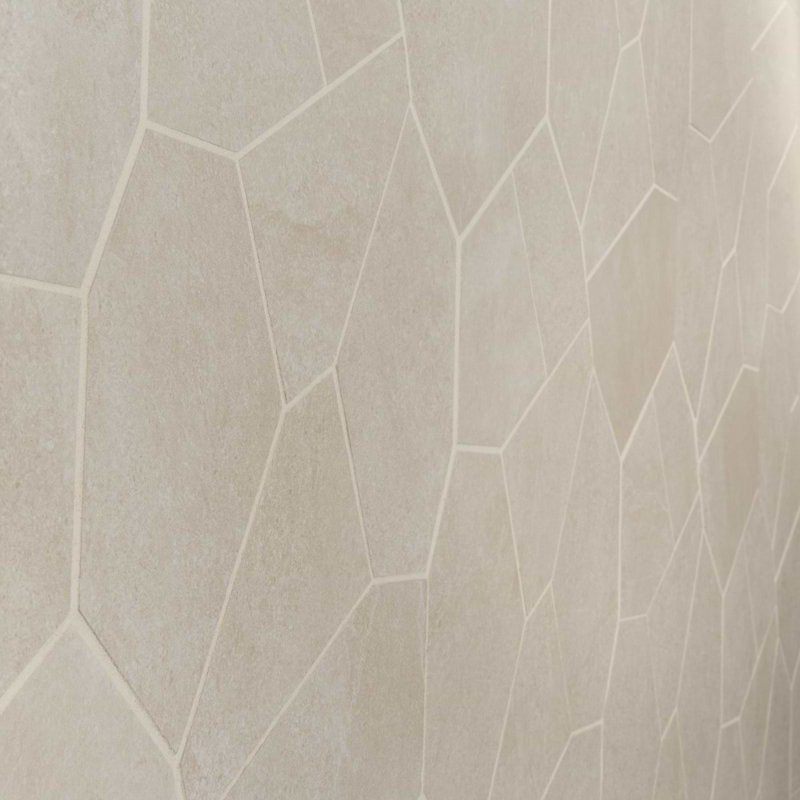 Era 12x20 Organic Pattern Matte Limestone Look Porcelain Mosaic Tile, Crema Beige