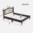 Bohemian Wooden Platform Bed With Natural Rattan Headboard And Arc Design-2129742767-2129742764