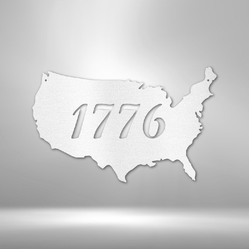 Plaque murale en acier 1776 US, Blanc, H 23 po x l 23,5 po x P 0,5 po