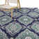 Marama Dark Blue Medallion Indoor/Outdoor Area Rug