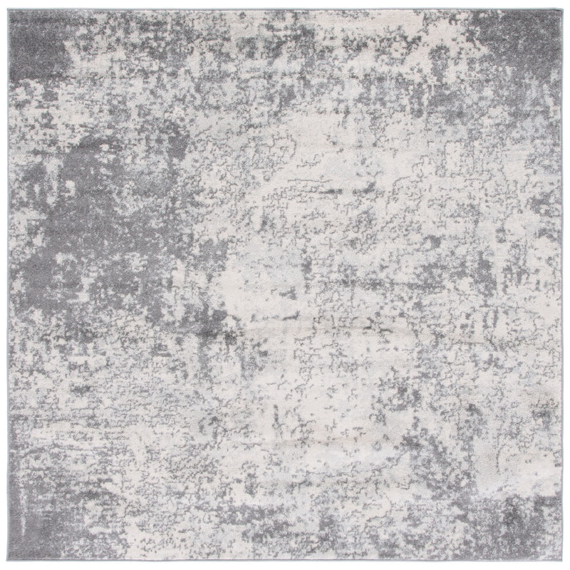 Tapis ivoire / gris Tulum 284, Carré 6 pi 7 po