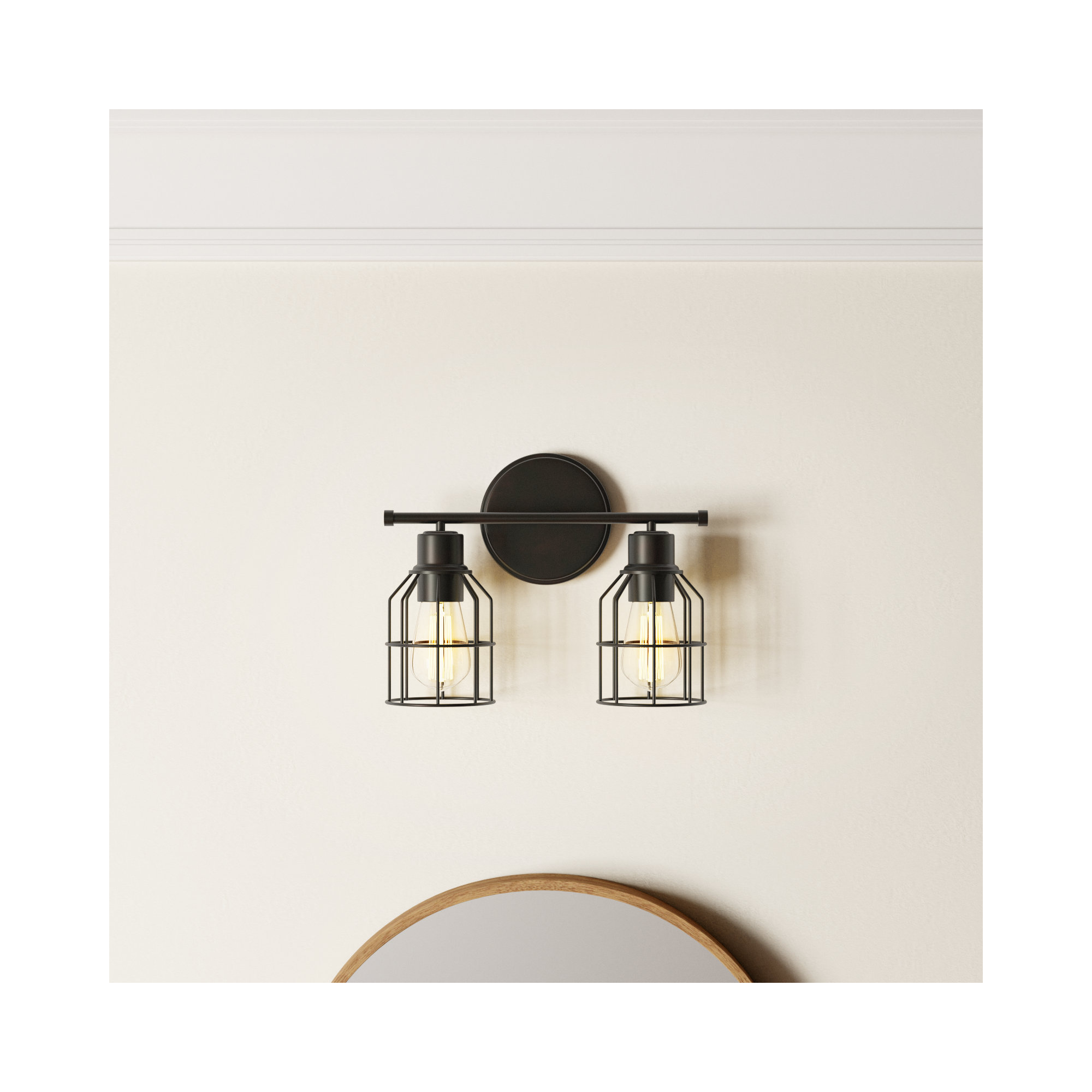 2 Light Dimmable Vanity Light, Oil Rubbed Bronze