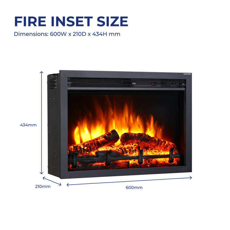 Mathilde Castleton Fires & Fireplaces 100 cm W White Electric Fireplace with 6824.3 BTU