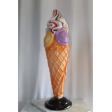 Latriece Giant Fiberglass Ice Cream Cone Statue, Sweet Delight 19" x 19" x 62"H