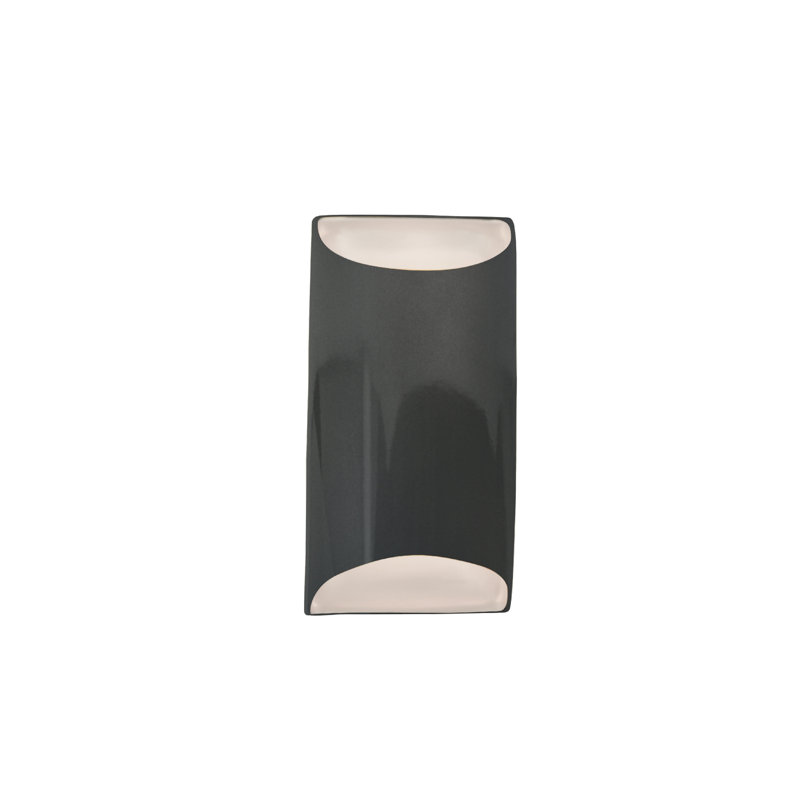 Applique murale en céramique Beda, H 10,75 po x l 5,5 po x P 4 po, Gris brillant