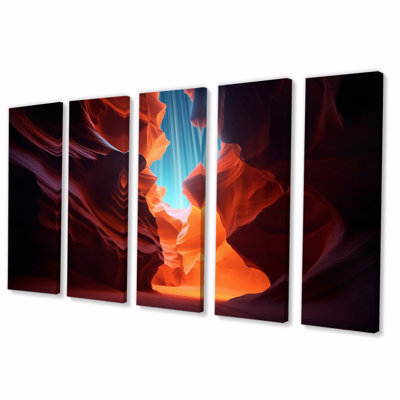 Upper Antelope Canyon IV - Canyon et désert, art mural sur toile - 5 panneaux égaux