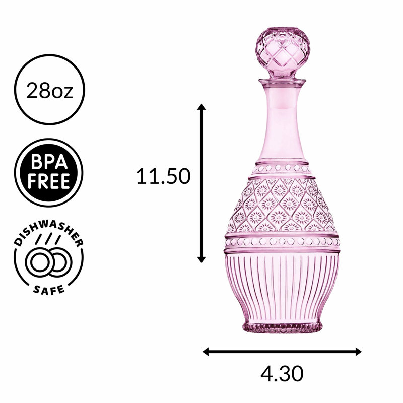 Claro Pink Wine Decanter, Rose