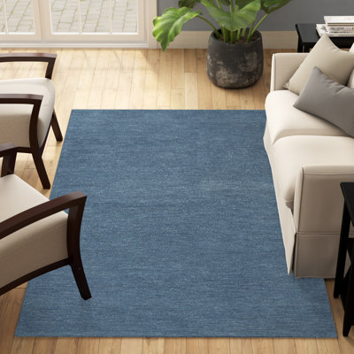 Tapis bleu en laine touffeté à la main Breyner