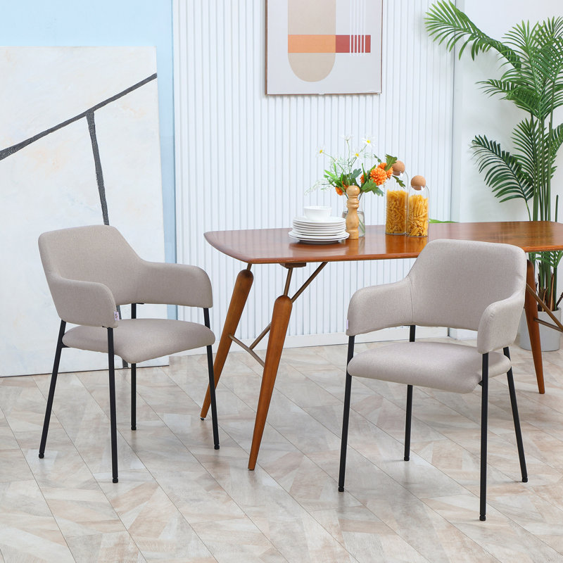 Chaise avec accoudoirs beige Kawanza, Beige