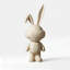 Lapin pelucheux en résine-920835901
