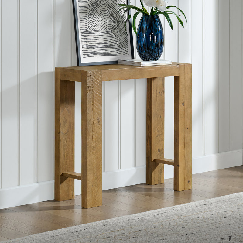Solid Wood 36" Small Console Table, Oak, 8.07" H x 39.57" W x 15.55" D, Oak