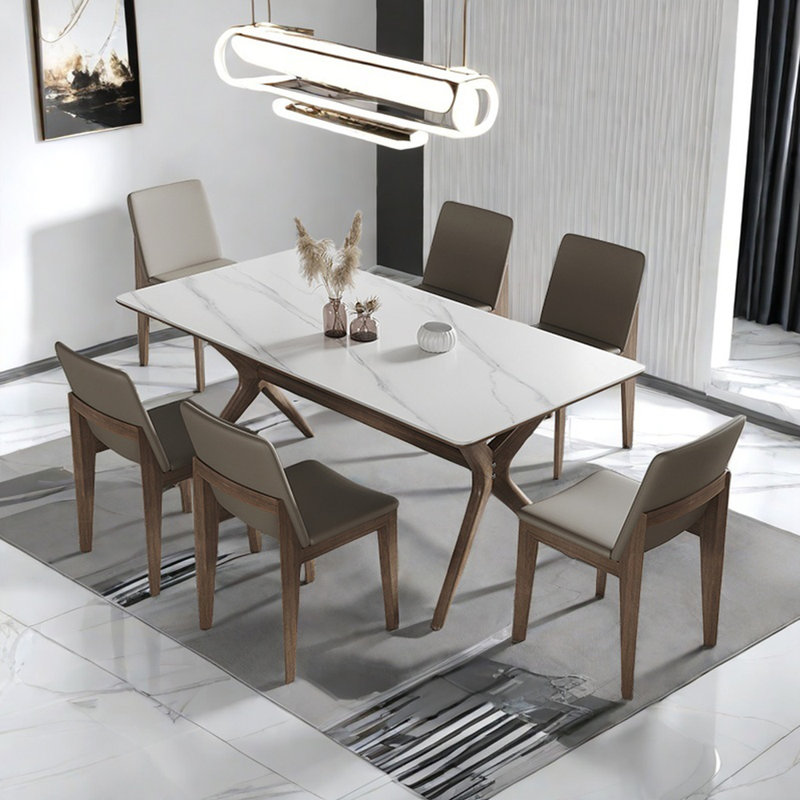 Functional Ash Wood Dining Table and Chairs, 29.52"H x 62.99"L x 33.46"W