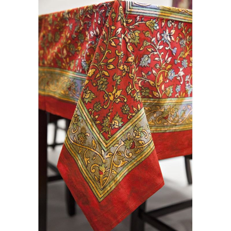 Tapisserie en coton, H 104 po x l 70 po, Jaune / Rouge