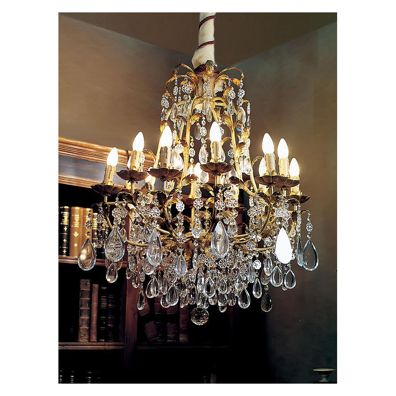 12 - Light Candle Style Empire Chandelier, Swarovski