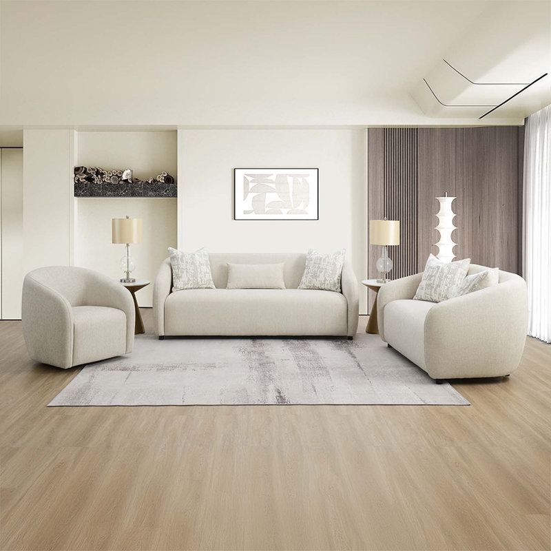 Chaise Étienne avec pivot, lin beige, Beige