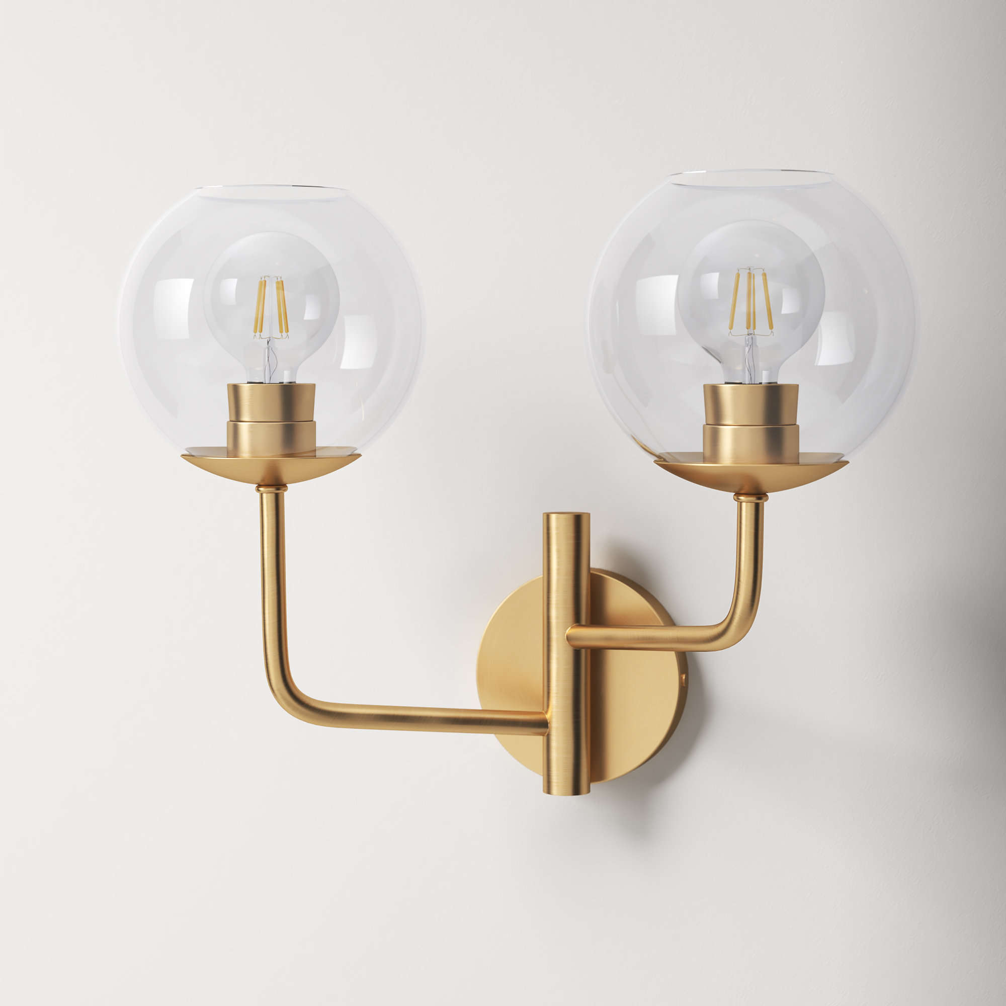 John 2 Light Transparent Dimmable Vanity Light