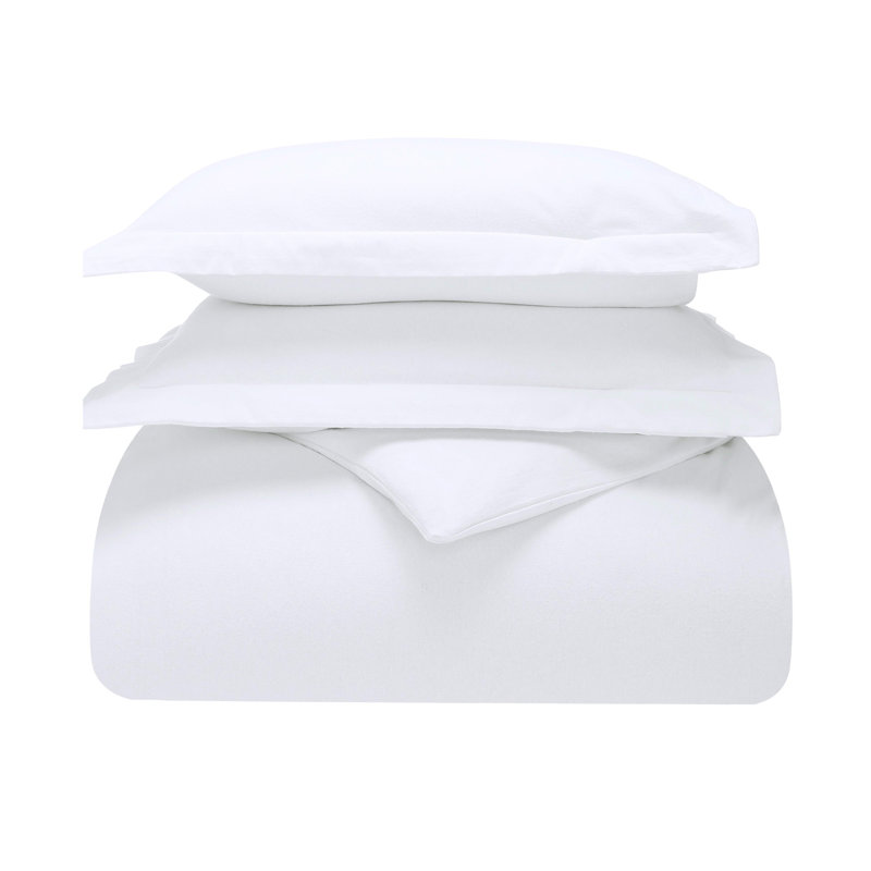 Modern & Contemporary Flannel Duvet Cover, California king, White