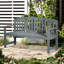 Banc d'extérieur en bois gris 142 cm (56 po) avec accoudoirs pour patio, véranda, bord de piscine, balcon - Gris