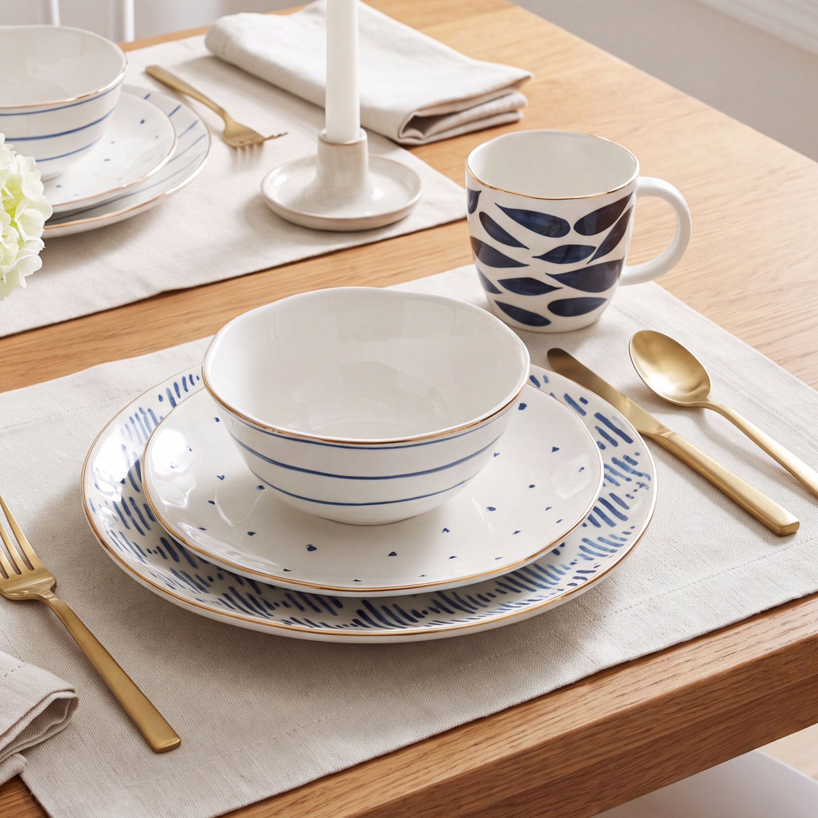 Blue Bay Porcelain Dinnerware Set