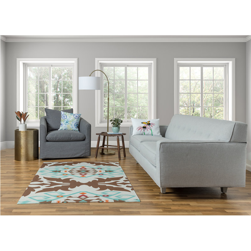 Chenille Ikat Indoor Rug, Rectangle 4' x 6'