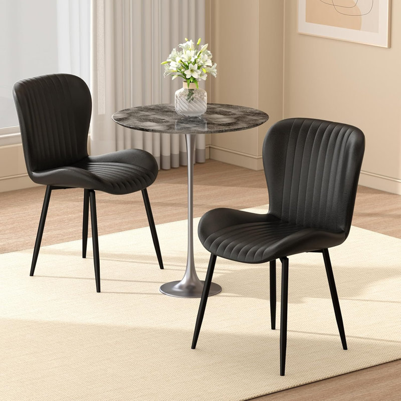 Chaise d'appoint rembourrée Modern (ensemble de 2), 2, Noir
