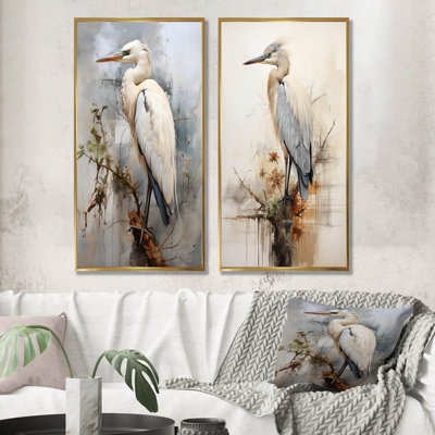 «Majestic Blue Heron Horizon», ensemble de 2 reproductions d'art sur toile