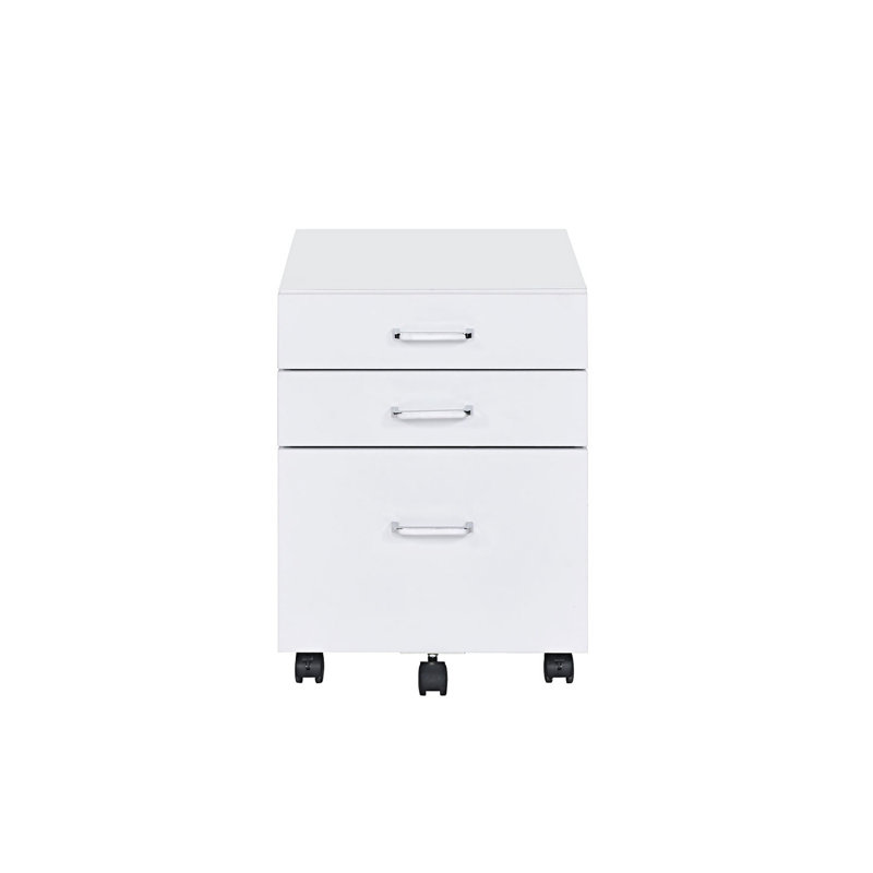 Yahli Accent Chest, File Cabinet, Office Cabinet, Small Chest With Wheels, 3 Drawers Cabinet, White