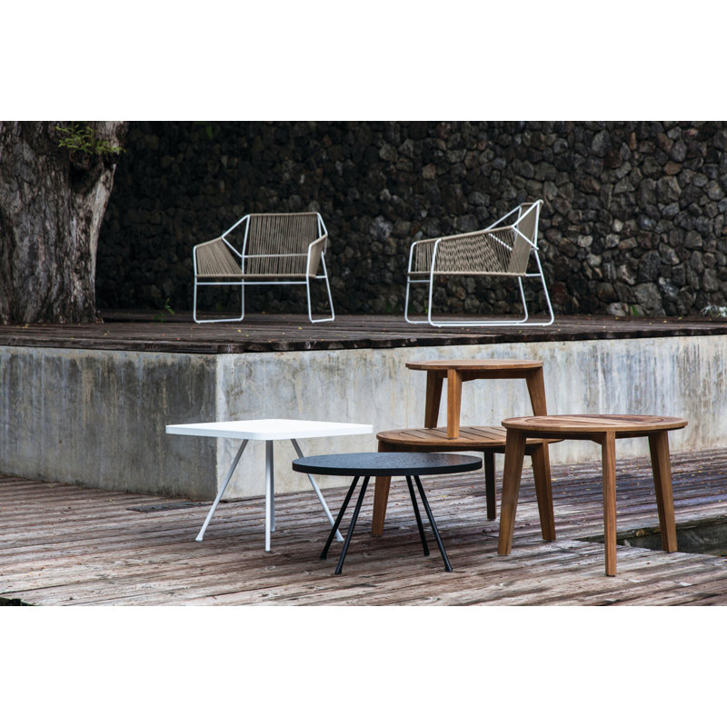 Attol Outdoor Square Coffee Table, Anthracite, 17.63" W x 17.63" L x 19.19" H
