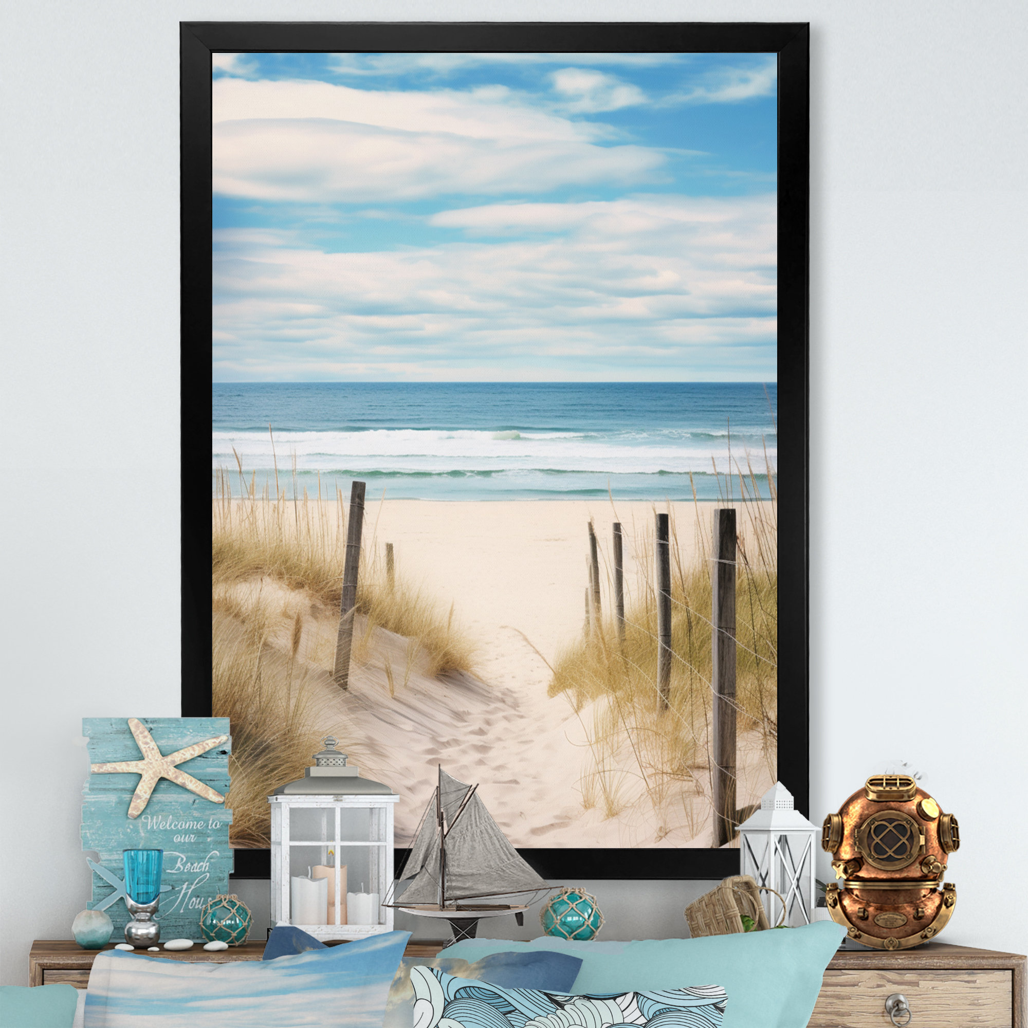 Dovecove Beach Canvas Wall Art Decor Framed On Canvas 2 Pieces Painting
