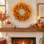 Couronne d'automne bohème de 56 cm avec fleurs sauvages pour la décoration de la porte d'entrée et du mur