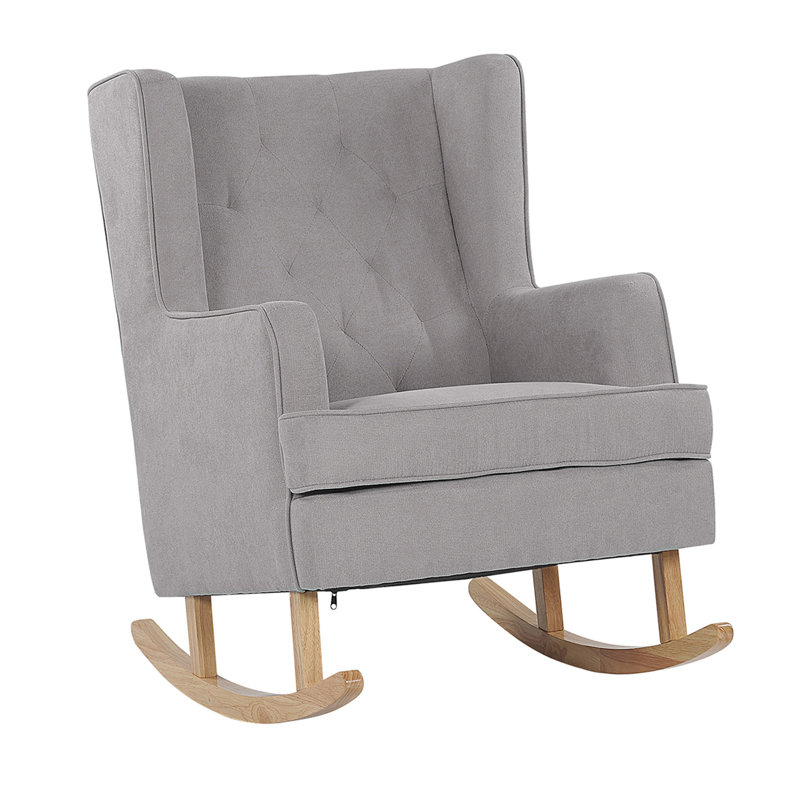 Olympia Upholstered Rocking Chair, Light Grey