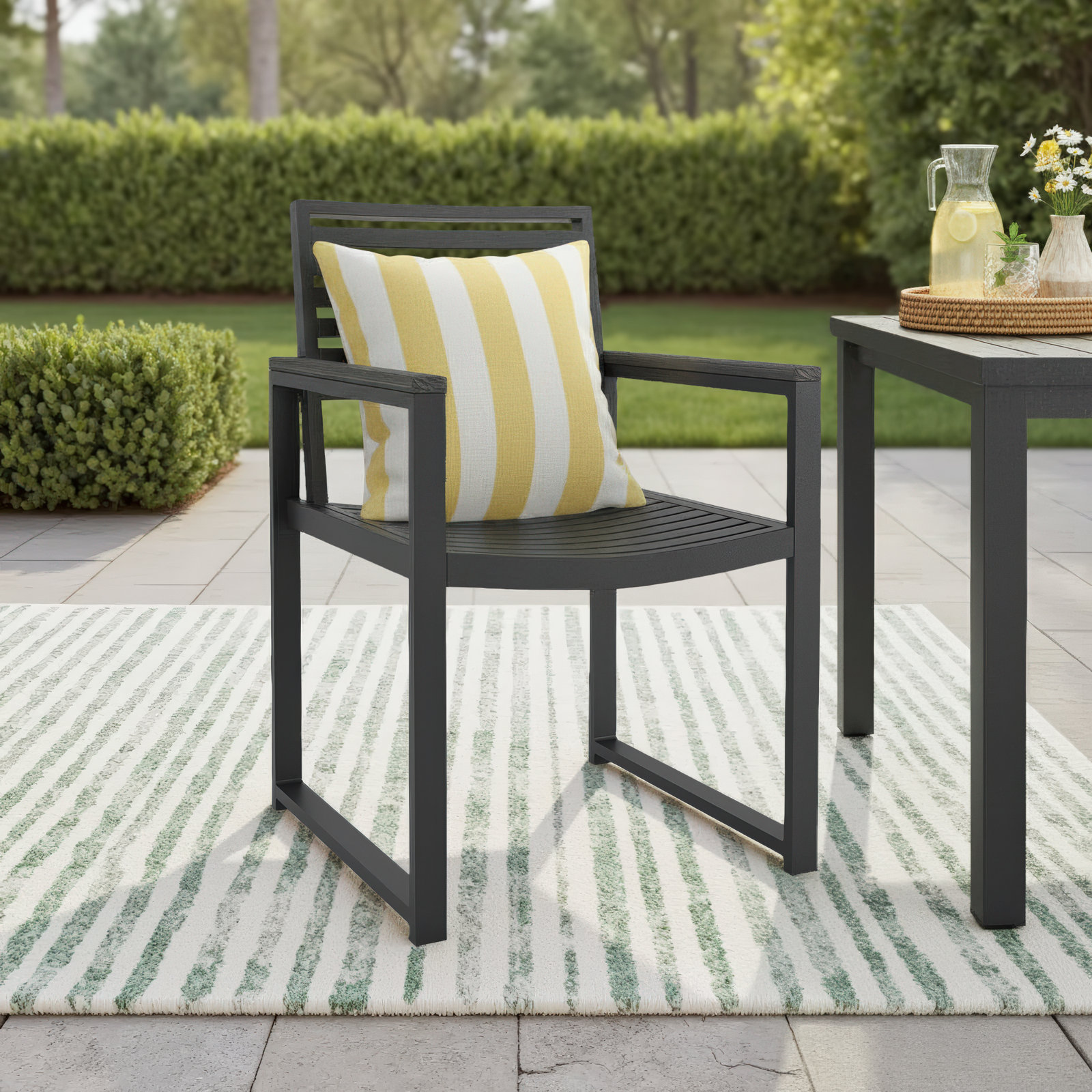 Townsend Outdoor Patio Dining Armchair, Gray
