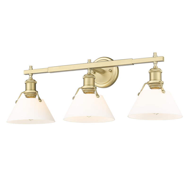 Luminaire à 3 lumières Felda, Verre opale, Bronze champagne brossé