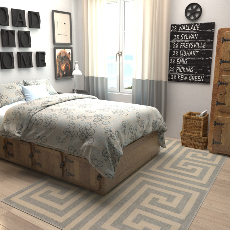 Square Geometric Area Rug, Rectangle 61 cm x 91.4 cm