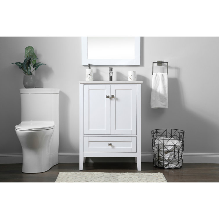 Jadaya 24'' Single Bathroom Vanity with Engineered Marble Top