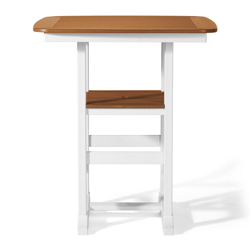 Table carrée 37 ", blanc, H 41,5 po x l 36,75 po x P 36,75 po, Brun clair / jaune