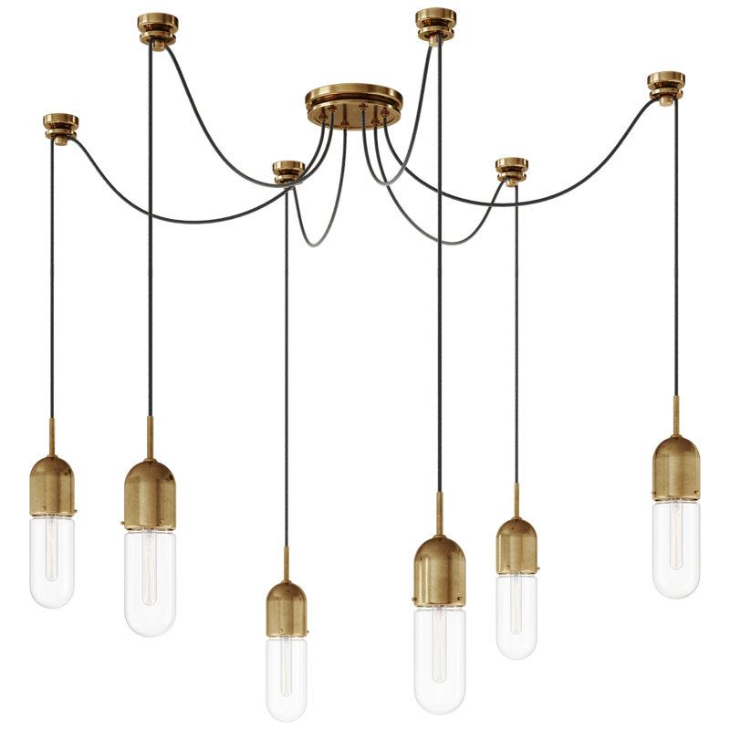 Junio 6 - Light Chandelier, Clear, Polished Nickel