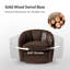 Ensemble de 2 fauteuils pivotants en cuir 29,25 po Guarracino avec base en bois massif-994533137