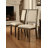 Tadrian Rustic Oak And Beige Fabric Side Chair Set Of 2 With Padded Back And Seat