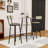 3Pcs Compact Bar Stool Set with Round Table, Upholstered Seats Stool and Storage Shelf-419754506-419754507