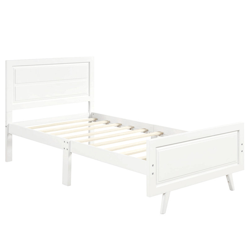 Lit plateforme simple Aswini, Blanc
