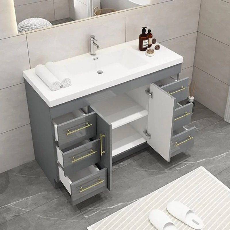 Ensemble de meuble-lavabo simple 47 po, Gris brillant