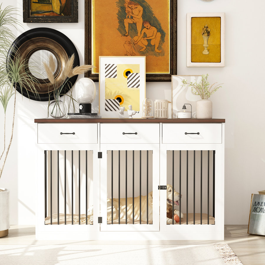 Dog Crate Furniture With 3 Drawers