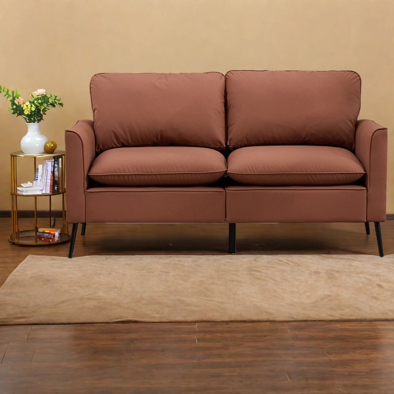 Causeuse compacte en cuir 55,91 pouces Comfort First
