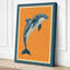 Leaping Dolphin Coastal 1 Piece Wrapped Canvas Wall Art-134495664-134495666