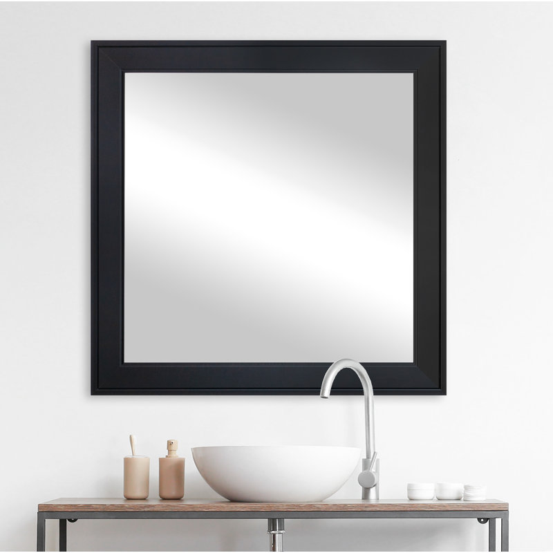 Miroir décoratif Ahron, Noir, 39,5 po x 39,5 po