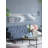 Elongated Landscape Rectangle Framed Artwork with Textured Silver Frame and Embedded Crystals, Rustic Decorative Piece for Living Room or Gallery Wall