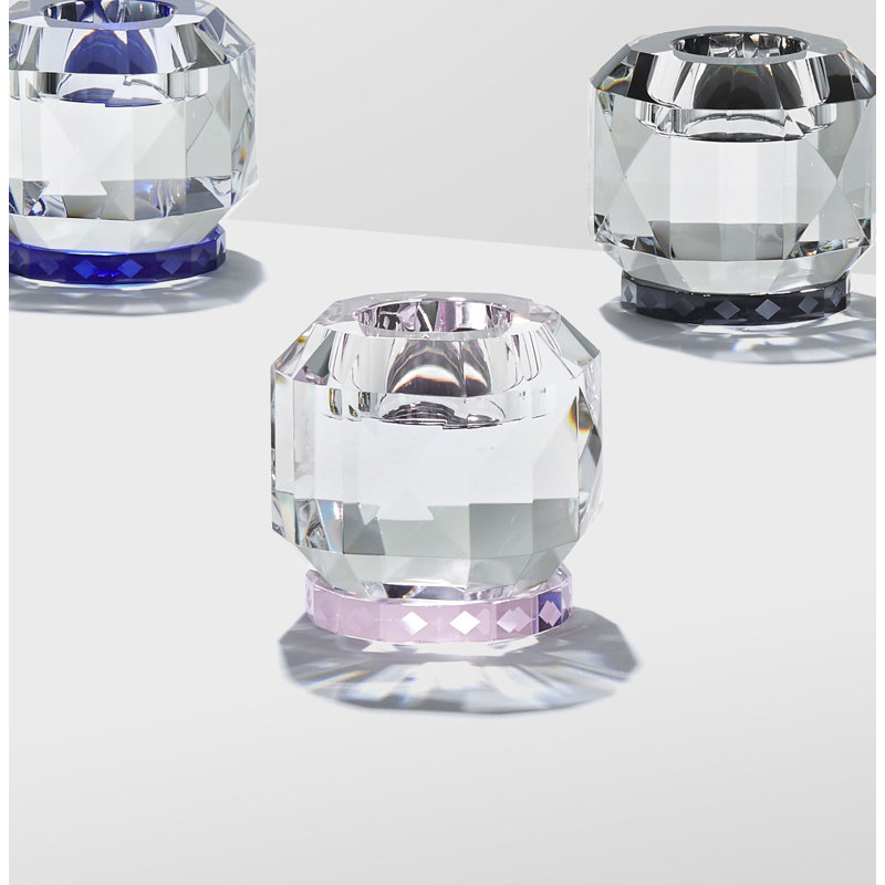 Texas Tealight Candle Holder, Clear/Rose